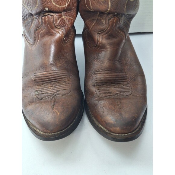 Vintage Dan Post Western Boots Mens 8.5EW Brown Leather Cowboy Grunge Workwear main image 10